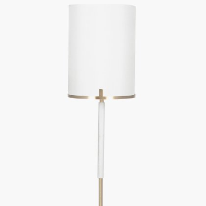 Champagne Gold Metal and Marble Effect Floor Lamp