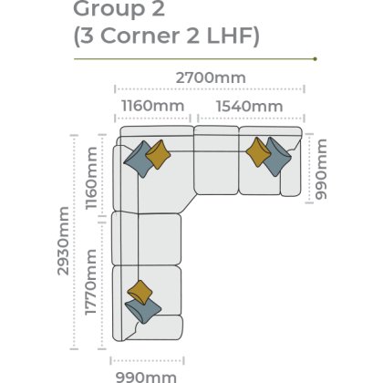 Tennessee 3 Corner 2 Sofa (LHF) by Alstons