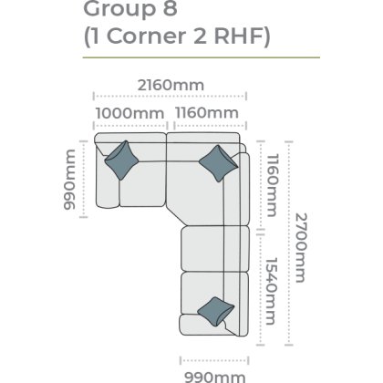 Tennessee 1 Corner 2 Sofa (RHF) by Alstons
