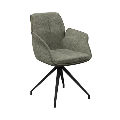 Pair of Catania Swivel Dining Armchairs (Green)