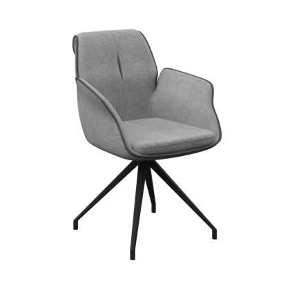 Pair of Catania Swivel Dining Armchairs (Grey)