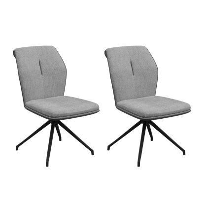 Pair of Catania Swivel Dining Chairs (Grey)