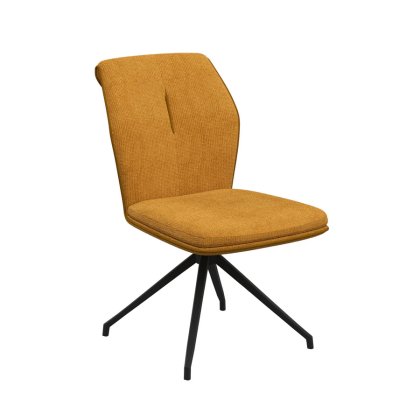 Pair of Catania Swivel Dining Chairs (Mustard)