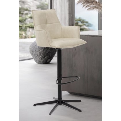 Joseph Swivel Bar Stool (Ivory PU Leather)