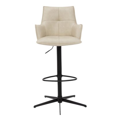 Joseph Swivel Bar Stool (Ivory PU Leather)
