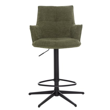 Joseph Swivel Bar Stool (Green Fabric)