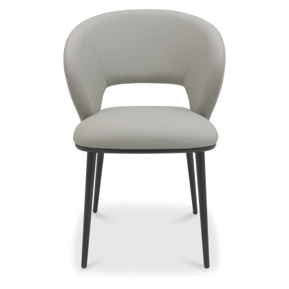 Pair of Arlo Dining Chairs (Grey Faux Leather) by Bentley Designs Pair of Arlo Dining Chairs (Grey Faux Leather) by Bentley Designs