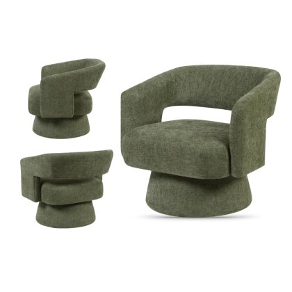 Orlando Swivel Accent Chair (Green Fabric)