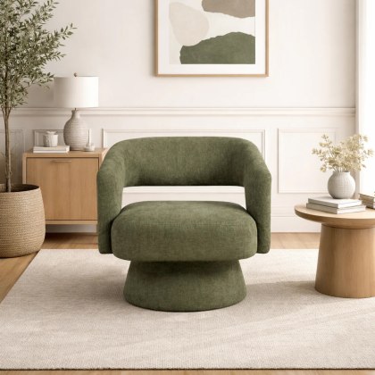 Orlando Swivel Accent Chair (Green Fabric)