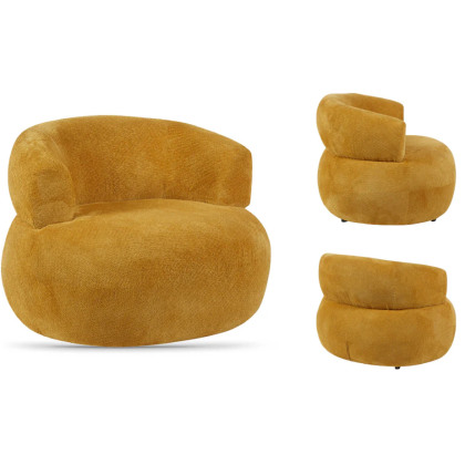 Missy Swivel Accent Chair (Mustard Fabric)