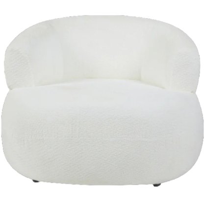 Missy Swivel Accent Chair (White Fabric)