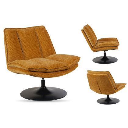 Isabella Swivel Accent Chair (Ochre Fabric)