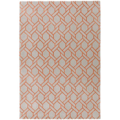 Nexus Fine Lines Silver/Orange Rug by Asiatic