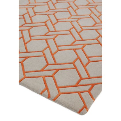 Nexus Fine Lines Silver/Orange Rug by Asiatic