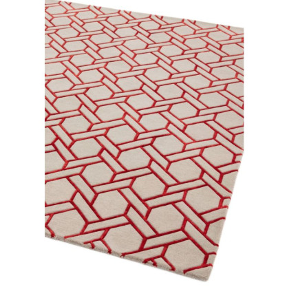 Nexus Fine Lines Silver/Red Rug by Asiatic