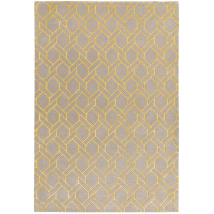 Nexus Fine Lines Silver/Yellow Rug by Asiatic