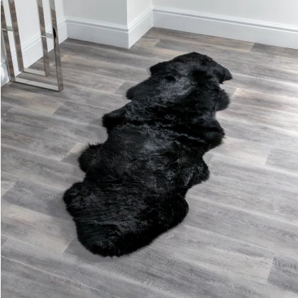 Double Black Sheepskin Rug