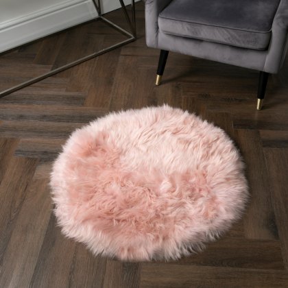 Pink Sheepskin Round Rug 70cm Pink Sheepskin Round Rug 70cm