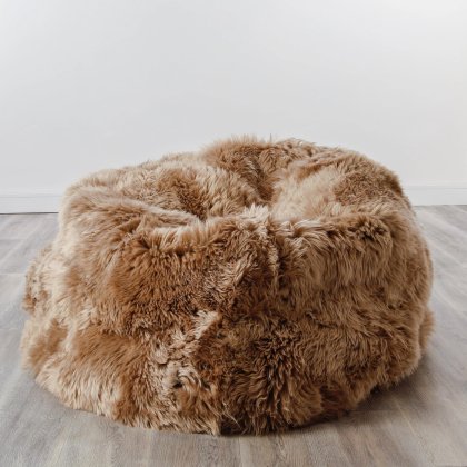 Light Brown Sheepskin Beanbag XXL