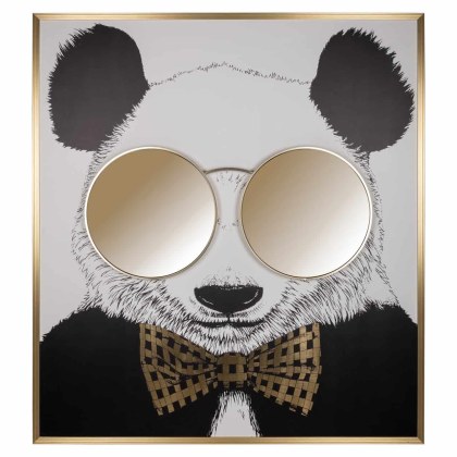 Panda Wall Art Black/Gold