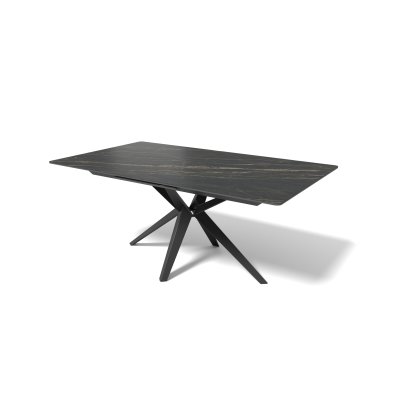 Haku 7115 100x180 Ext 230 Black Ceramic Electric Extending Dining Table