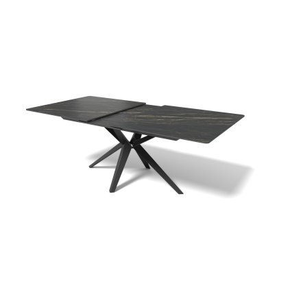 Haku 7115 100x180 Ext 230 Black Ceramic Electric Extending Dining Table