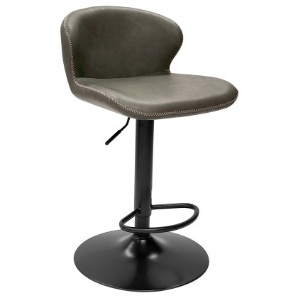Rosano Gas-Lift Bar Stool (Olive Faux Leather) by Bentley Designs