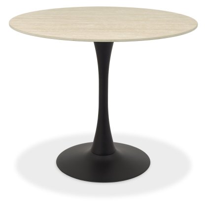 Greyson 90 x 90cm Round Bistro Table (Beige Sintered Stone Top) by Bentley Designs