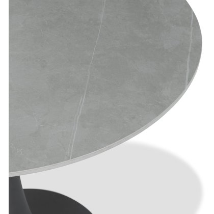 Greyson 90 x 90cm Round Bistro Table (Grey Sintered Stone Top) by Bentley Designs