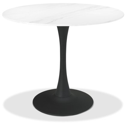Greyson 90 x 90cm Round Bistro Table (White Sintered Stone Top) by Bentley Designs