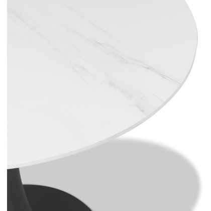 Greyson 90 x 90cm Round Bistro Table (White Sintered Stone Top) by Bentley Designs