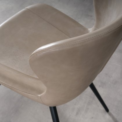 Pair of Milo Dining Chairs (Stone Faux Leather) by Bentley Designs