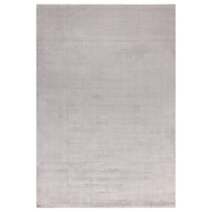 Kuza Plain Stripe Silver Rug By Asiatic