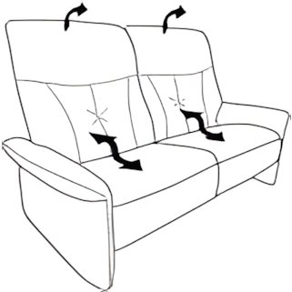 Lupo 3 Seater Manual Recliner Sofa (4494-82HN) by Himolla