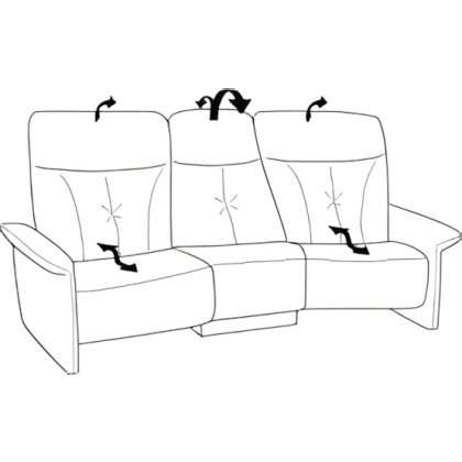 Lupo Trapezoidal Electric Recliner Sofa (4494-70QR) by Himolla