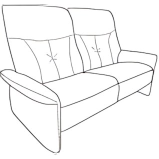Lupo 2 Seater Sofa (4494-10HN) by Himolla
