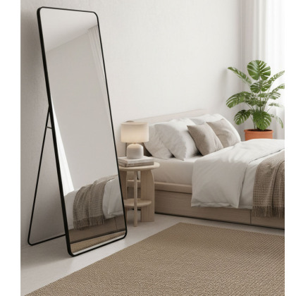 Black Metal Silver Mirror 60 x 165cm