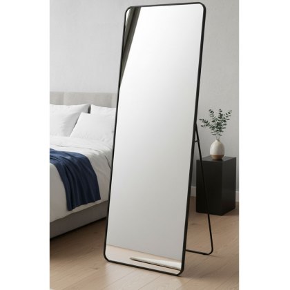 Black Metal Silver Mirror 60 x 165cm