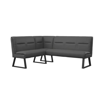 Cerutti Faux Leather Corner Bench Grey Cerutti Faux Leather Corner Bench Grey