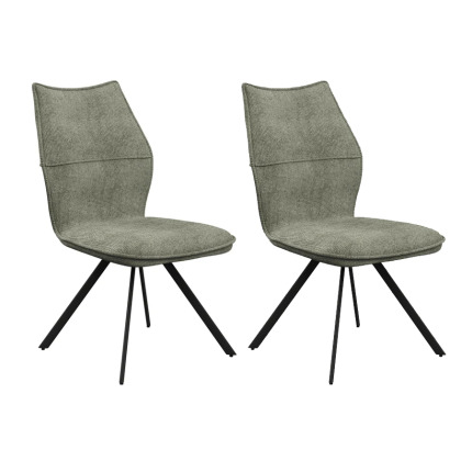 Pair of Como Dining Chairs (Green Fabric) Pair of Como Dining Chairs (Green Fabric)