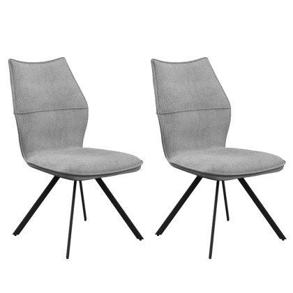 Pair of Como Dining Chairs (Grey Fabric) Pair of Como Dining Chairs (Grey Fabric)
