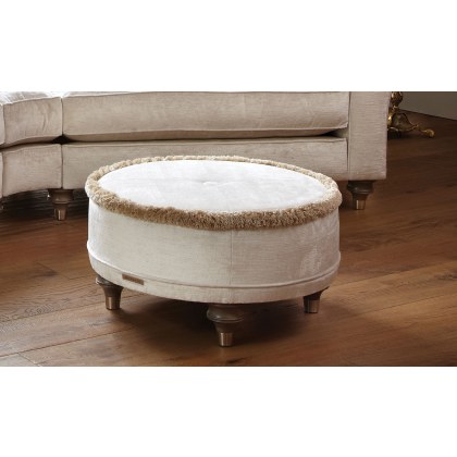 Harvard Round Footstool by Duresta Harvard Round Footstool by Duresta