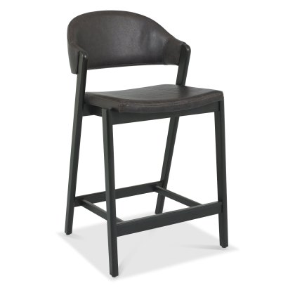 Regent Peppercorn Bar Stool (Old West Bonded Leather) by Bentley Designs