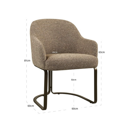 Dining Chair Hadley Brown Tweed by Richmond Interiors Dining Chair Hadley Brown Tweed by Richmond Interiors