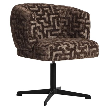 Dining Chair Dinan Brown Labyrinth - Swivel by Richmond Interiors Dining Chair Dinan Brown Labyrinth - Swivel by Richmond Interiors