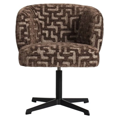 Dining Chair Dinan Brown Labyrinth - Swivel by Richmond Interiors Dining Chair Dinan Brown Labyrinth - Swivel by Richmond Interiors