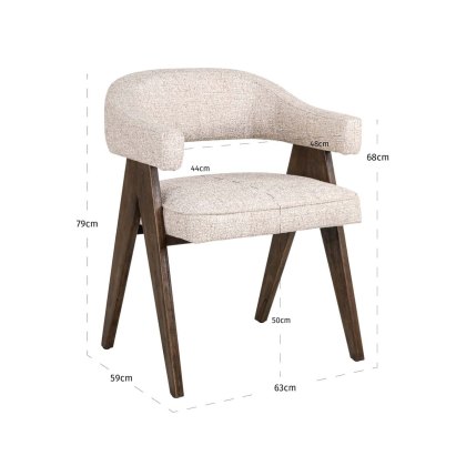 Dining Chair Mori Cream Tweed by Richmond Interiors Dining Chair Mori Cream Tweed by Richmond Interiors