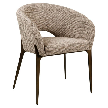 Dining Chair Kenzi Mocca Linear by Richmond Interiors Dining Chair Kenzi Mocca Linear by Richmond Interiors