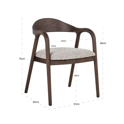 Dining Chair Mihara Mocca Fancy by Richmond Interiors Dining Chair Mihara Mocca Fancy by Richmond Interiors