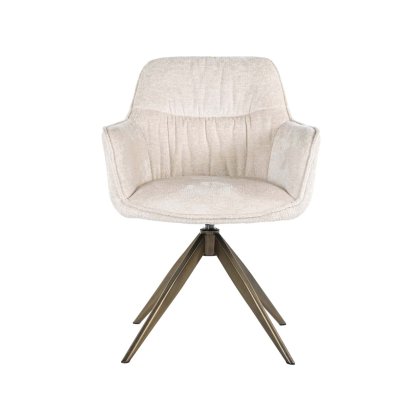 Dining Chair Aline White Chenille Swivel by Richmond Interiors Dining Chair Aline White Chenille Swivel by Richmond Interiors